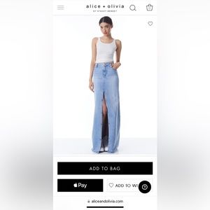 Alice Olivia RYE HIGH WAISTED DENIM SKIRT